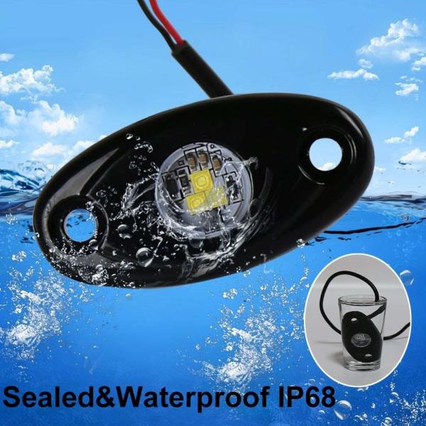 Led Rock Lights Kit 6 Pods 9W Underbody Glow Led Lights For Jeep Truck Car Off Road ATV SUV Boat White Waterproof