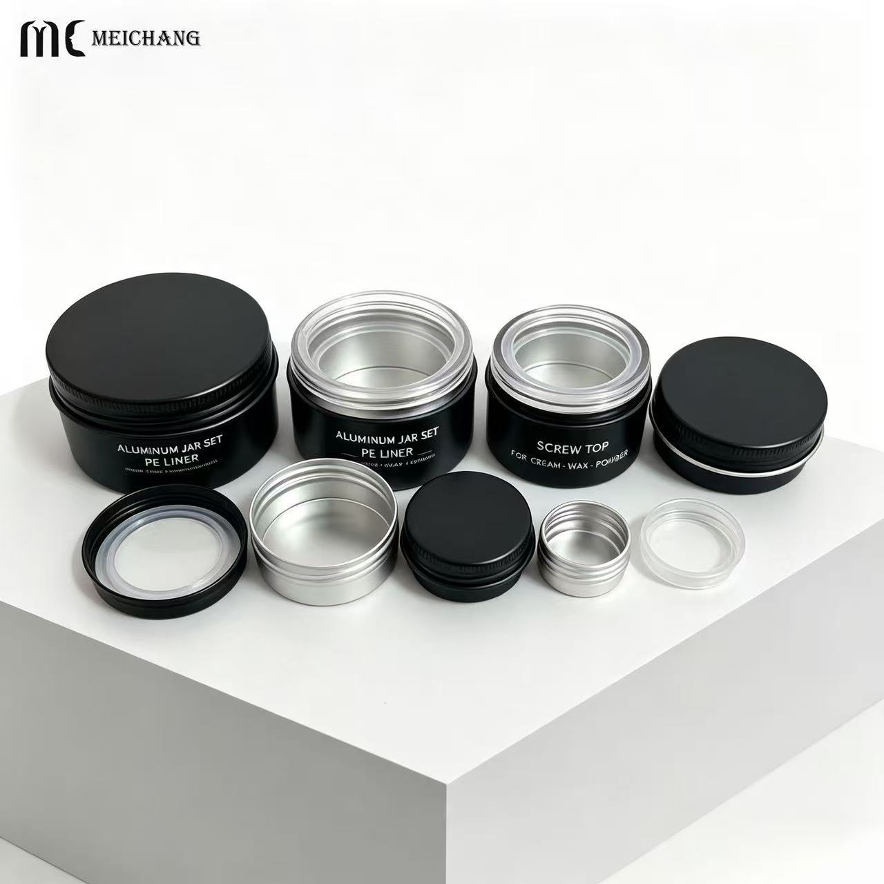5-80g Refillable Round Aluminum Jar with Screw Lid for Solid Balm Packaging(MC-806)
