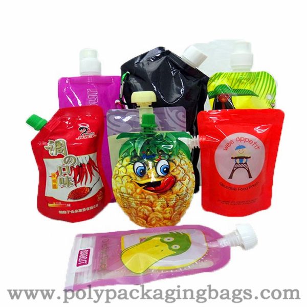 Leak Proof Gravure Printing 200mic Stand Up Pouch With Spout / Spouted Pouch Bags
