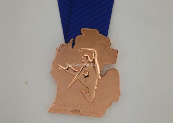 Personalized Enamel Medal Ribbons , Awards Karate Medals Die Casting