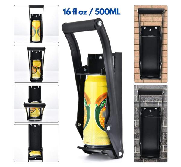 500ml Soda & Beer Easy Crush Can Crusher Wall Mounted With Bonus Item
