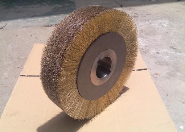 Narrow Face 300mm Brass Wire Wheel / Brass Wire Brush Wheel With Double Keyseat
