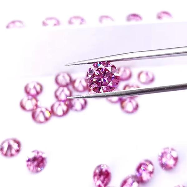 Certificado GRA 1ct Round Cut 6.5mm VVS1 Moissanite solto Diamante em Branco Rosa Amarelo Champanhe Azul Verde para jóias