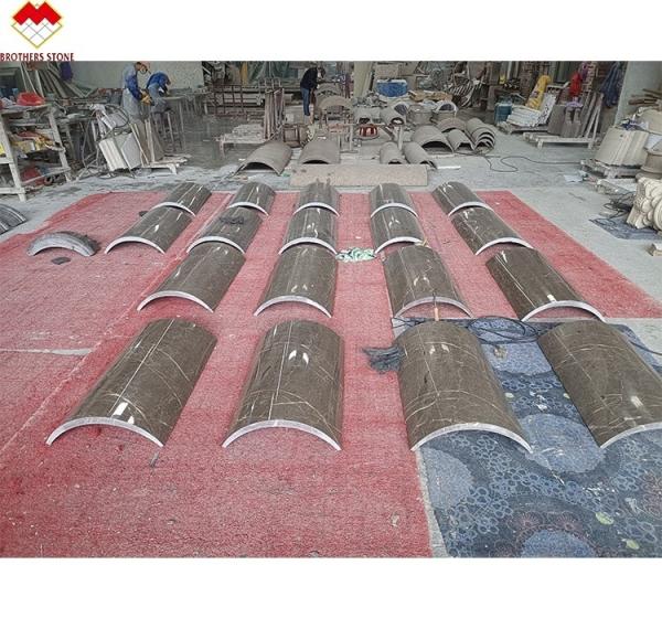 Customized Modern Grey Marble Pillar Covering Design Style for Hollow Column Cladding