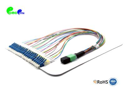 24F MPO Trunk Cable 3.0mm MPO ( Male ) - LC UPC Fanout 0.9mm 30cm For MPO/MTP-LC cassette