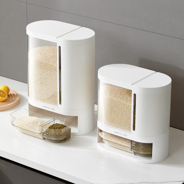 Plastic Cereal Rice Grain Dispenser Large Capacity Kitchen Rice Dispenser