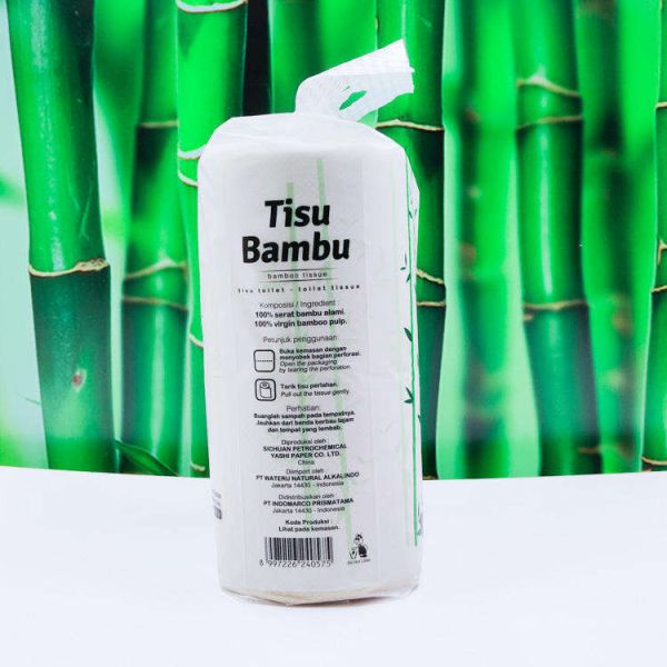 High quality Strong pure bamboo pulp cream beige 3ply 2 ply bamboo toilet paper