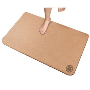 углы радиуса циновки Bathroom пусковой площадки естественной пробочки 60x45cm Antislip Wearproof