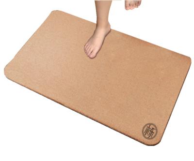 cantos Wearproof naturais do raio de 60x45cm Cork Pad Bathroom Mat Antislip