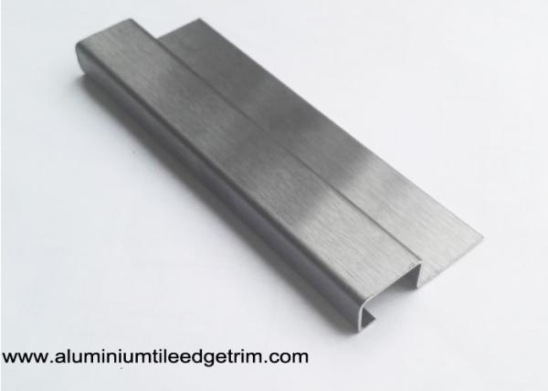 Brushed Black Titanium Stainless Steel Square Box Tile Trim With 12mm Depth