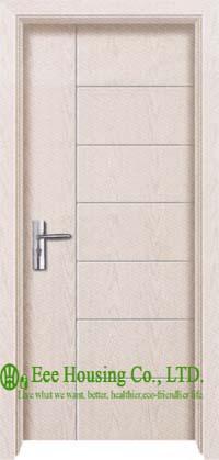 Customized Swing Type Interior PVC Wood Doors, Six Panels
