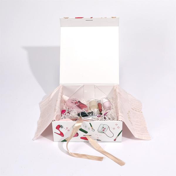Impresión a medida Pelo rosa peluca Caja Libro Forma Suscripción pestañas Cosméticos Caja de regalo