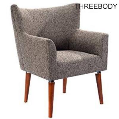 Commercial Modern Hotel Furniture Comfortable Coffee Shop Lounge Chair Wooden Leg