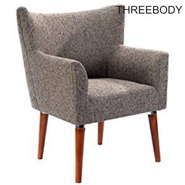 Commercial Modern Hotel Furniture Comfortable Coffee Shop Lounge Chair Wooden Leg