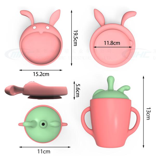 MHC Starter 6-12 Months Rabbit Baby Feeding Set Non Silicone Bpa Free Non Toxic Toys