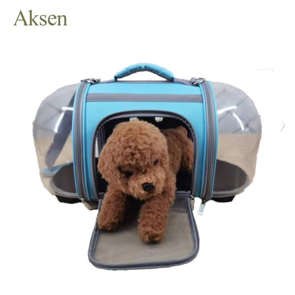 Foldable Breathable Pet Carrier Transparent Pet Box Transport Dog Bag for Eco-friendly and Traveling Pets