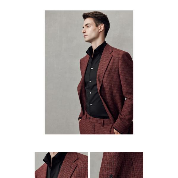 Stylish Pants Suits End Red Men's Suit for Groom's Wedding Dress and Business Events