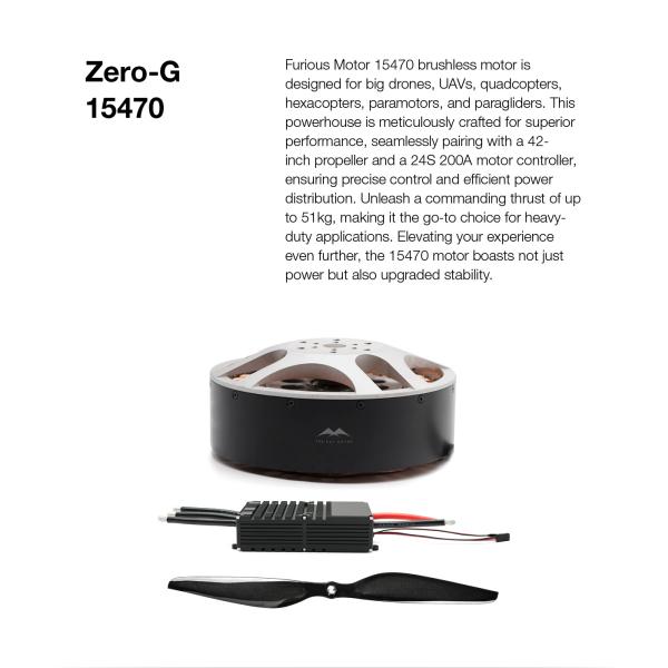 15470 Brushless Drone Motor 51kg Thrust 11.5KW Heavy Lift