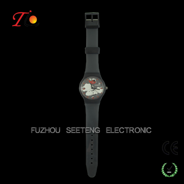 Children's watch with colorful band cute design and lovely cartoon dial