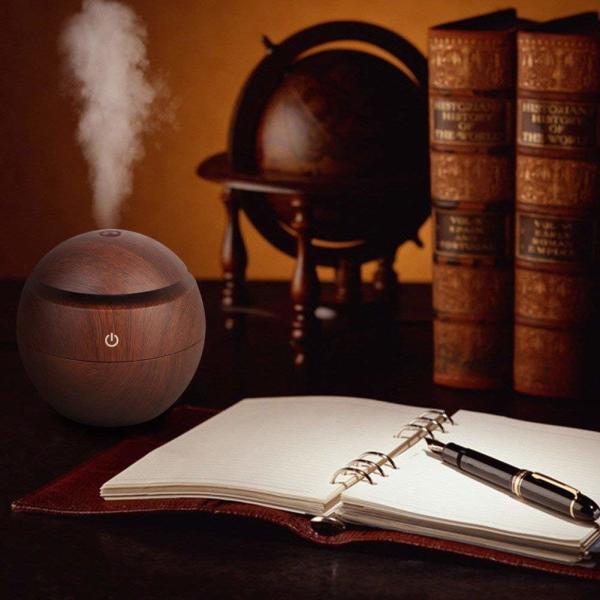 Color Changing USB Charging Mini Wood Grain Aromatherapy Diffuser