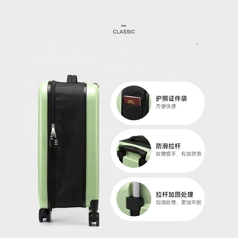 Luxury Green Tote Suitcase Luxury Green Tote Suitcase Spinner Caster Unisex TSA Lock Foldable PC Women's Travel Hard Shell