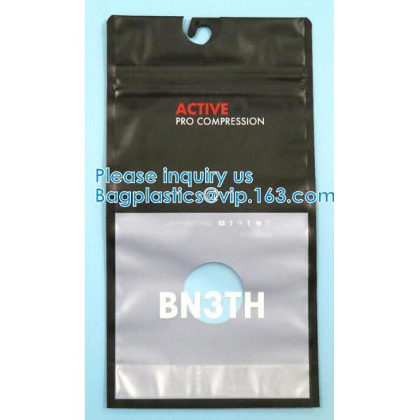 Swimwear Packaging Pouch With K Top, Gusset Bag Bikini Zipper Packaging Bags, Hanger Hook Underwear