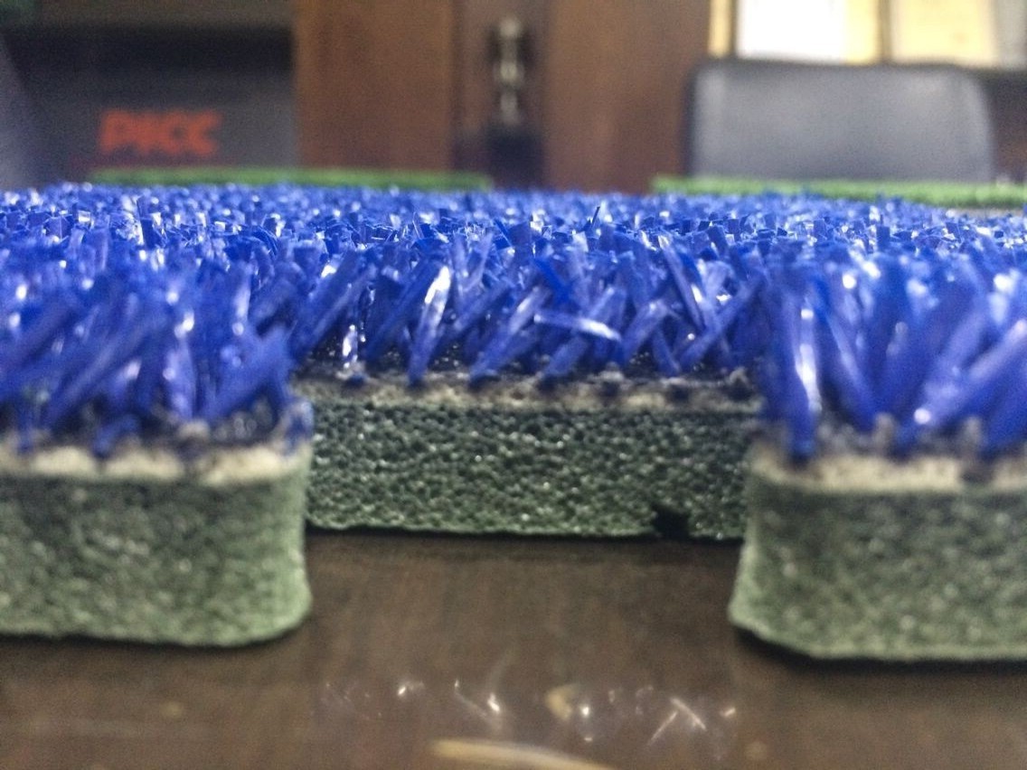 Easy to install Yellow , Blue Indoor Synthetic Grass Carpet High Density 16800 For Home