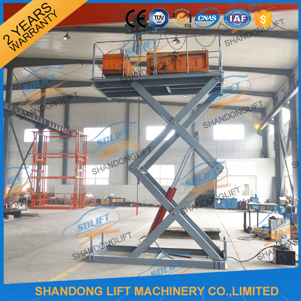 CE 3T 4.5M Stationary Hydraulic Scissor Lift Table Scissor Lift Platform for Cargo Material
