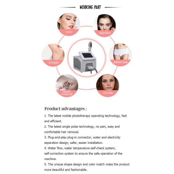 480/530/640nm OPT IPL Laser Beauty Equipment Skin Freckle Removing