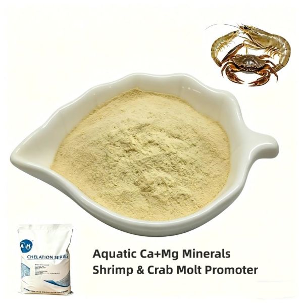 Calcium Amino Acid Chelate Aquatic Mineral Supplement with ≥100 g/kg Calcium, 5×10⁸ CFU/g Probiotics for Synchronized Molting in Crab and Shrimp