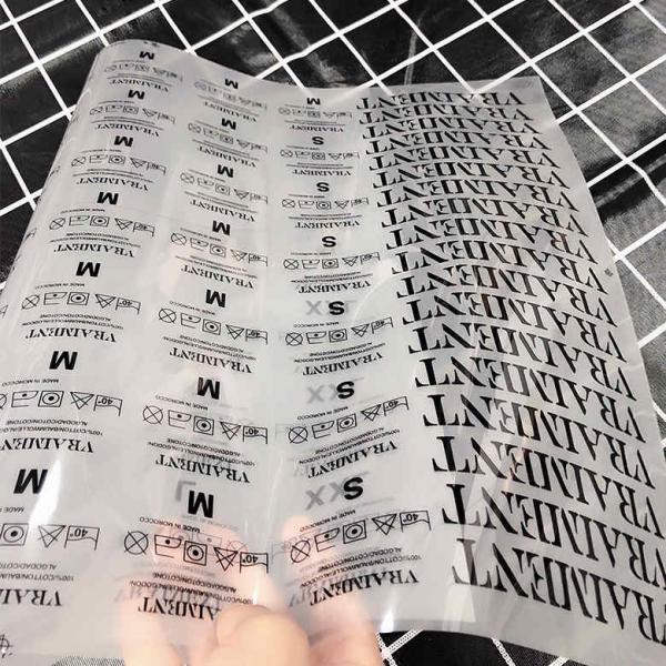 Heat Transfer Clear TPU Garment Washing Care Labels