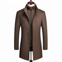 Double Collar Inverno Homem Laranja Longa de Casaco com Colete Removível e Custom Slim Design