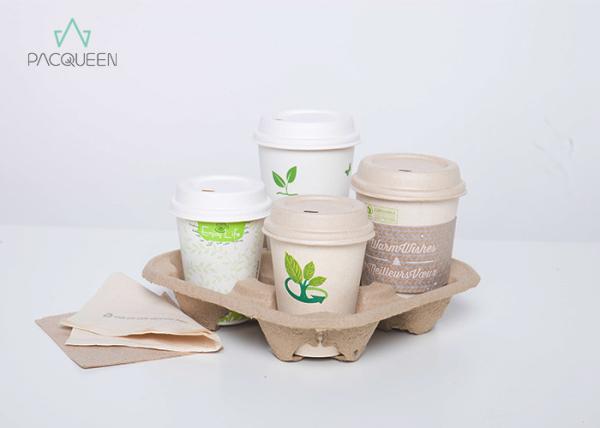Plant Based Material Compostable Hot Cups , Recyclable Takeaway Coffee Cups