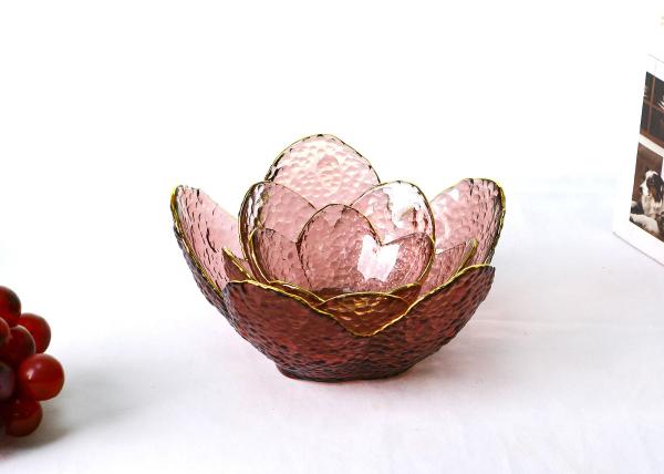 16cm Sakura Shaped Solid Colored Glass Salad Bowl Dia 16cm