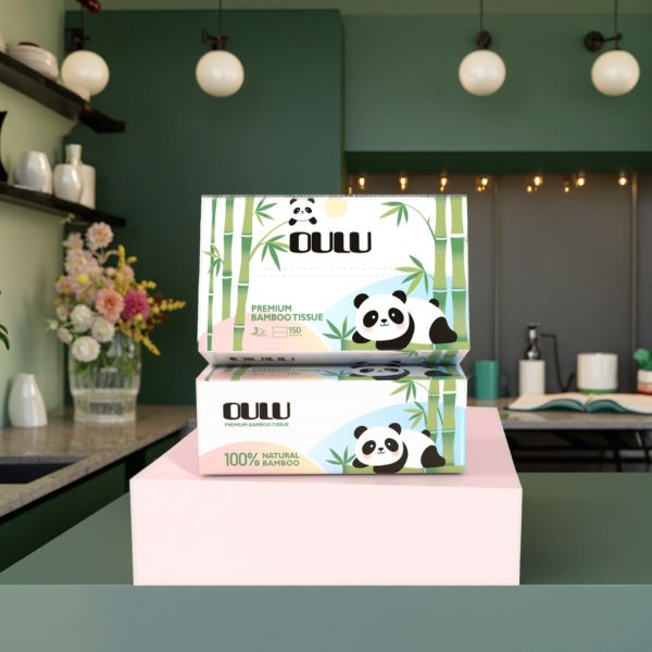 100% Virgin Wood Bamboo Pulp Facial Tissue Custom Logo 1 2 3 4 Layer Ply Soft Pack Tissue Paper