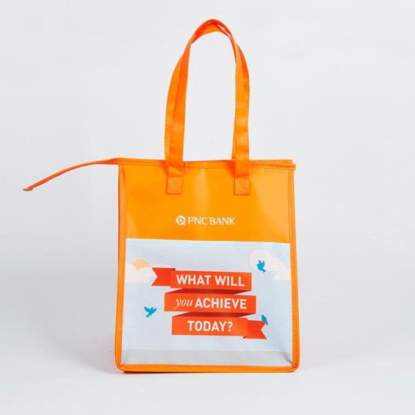 outdoor fitness thermal non woven cooler bag reusable insulated non woven lunch tote thermal food delivery bag