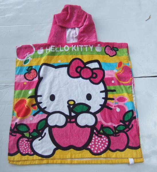 Cartoon Children Cloak  Hooded  Towel 120*20cm Baby Bathrobe for sea beach