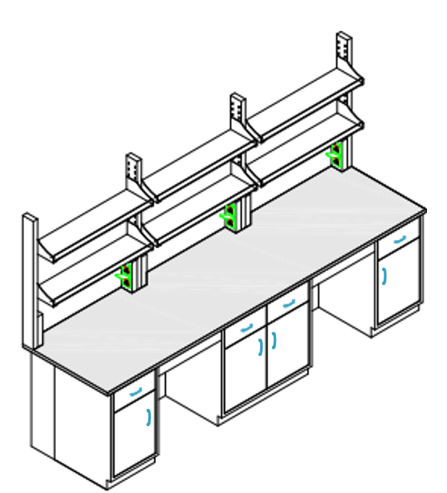 All Steel Lab Bench Table Acid And Alkali Resistant Lab Workstation Bench With 350 kg/m2 Load Capacity