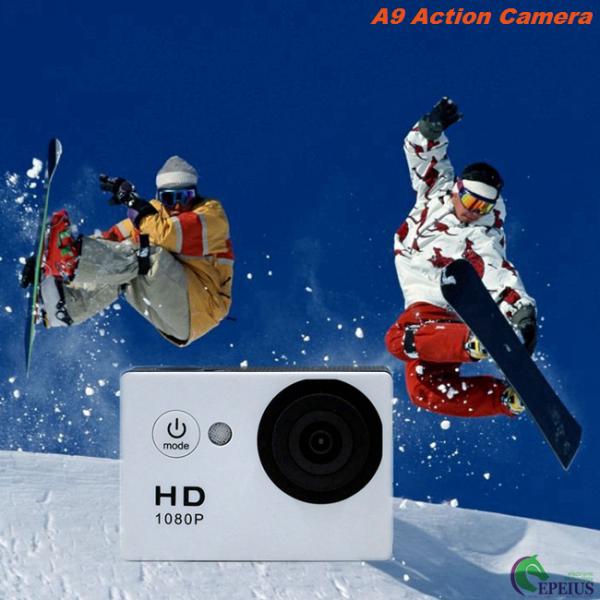 900mAh Battery 1080P HD Action Camera Underwater 30M H.264 HDMI A9 140° Wide Angle Lens
