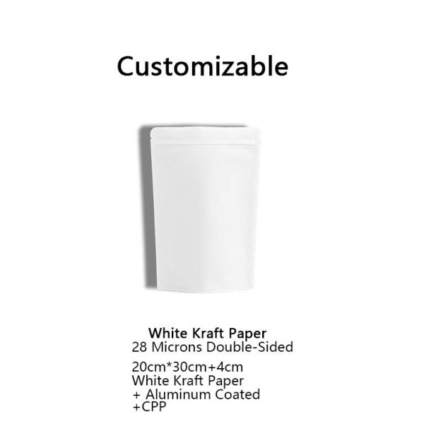 Customizable White Matte Stand-up Pouches For Food Packaging