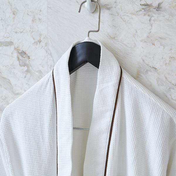 White Hotel Spa Robes 100% Cotton Waffle Bathrobe Hotel Yarn Dyed Oem Service