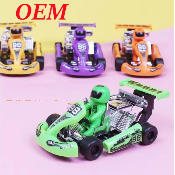 Juguete de plástico personalizado / Juguete de coche de carreras de PVC para niños