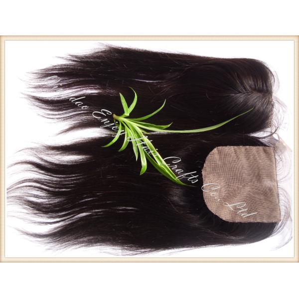 Silk top closure 4''x4'' peruvian virgin hair natural color,straight 10''-24''middle part