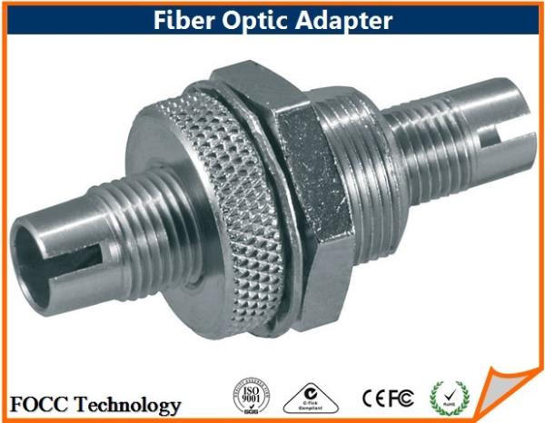 Duplex Silver Metal Fiber Optic Adapter Panel Flange Type With ST Cut Out