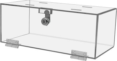 Clear Acrylic Single Lock Medical Box with Keys, 13 x 6.5 x 5.5 Medium for Medical Storage of Supplies Medications