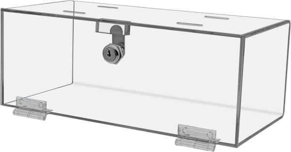 Clear Acrylic Single Lock Medical Box with Keys, 13 x 6.5 x 5.5 Medium for Medical Storage of Supplies Medications