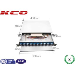 48 Cores LC Duplex 1U Drawer Network Termination Box , Rack Mountable Fibre Termination Panel