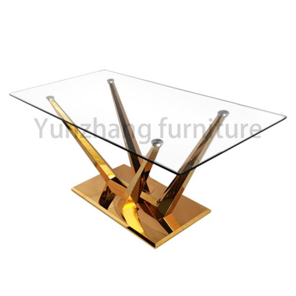 Line Design Modern Dining Table Marble Top Family Use