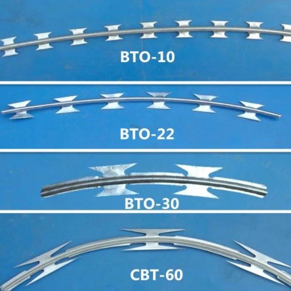 Bto-22 Cbt-60 Cbt-65 Concertina Coil Wire Galvanized Pvc Coated Stainless Steel