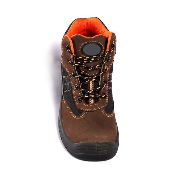 Shengjie Dark Brown Cow Leather Oil Acid Resistant Rubber Sole Safety Boots Steel Toe Anti Puncture Safety Shoes